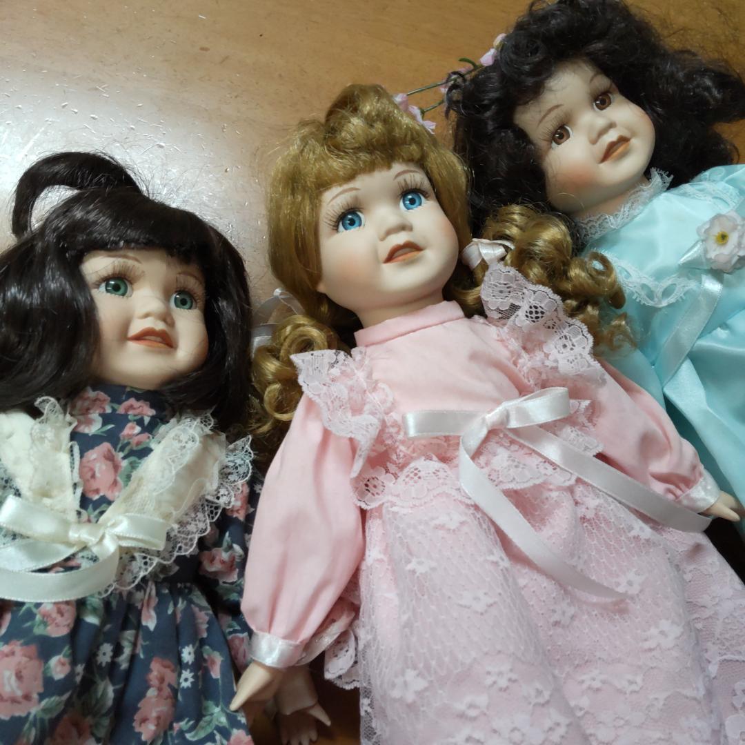 人形　3体　ドール　ヴィンテージ　　西洋人形　ビスクドール