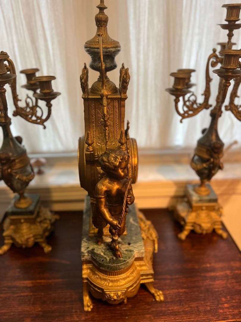 イタリア製 Imperial 置き時計 燭台セット　アンティーク