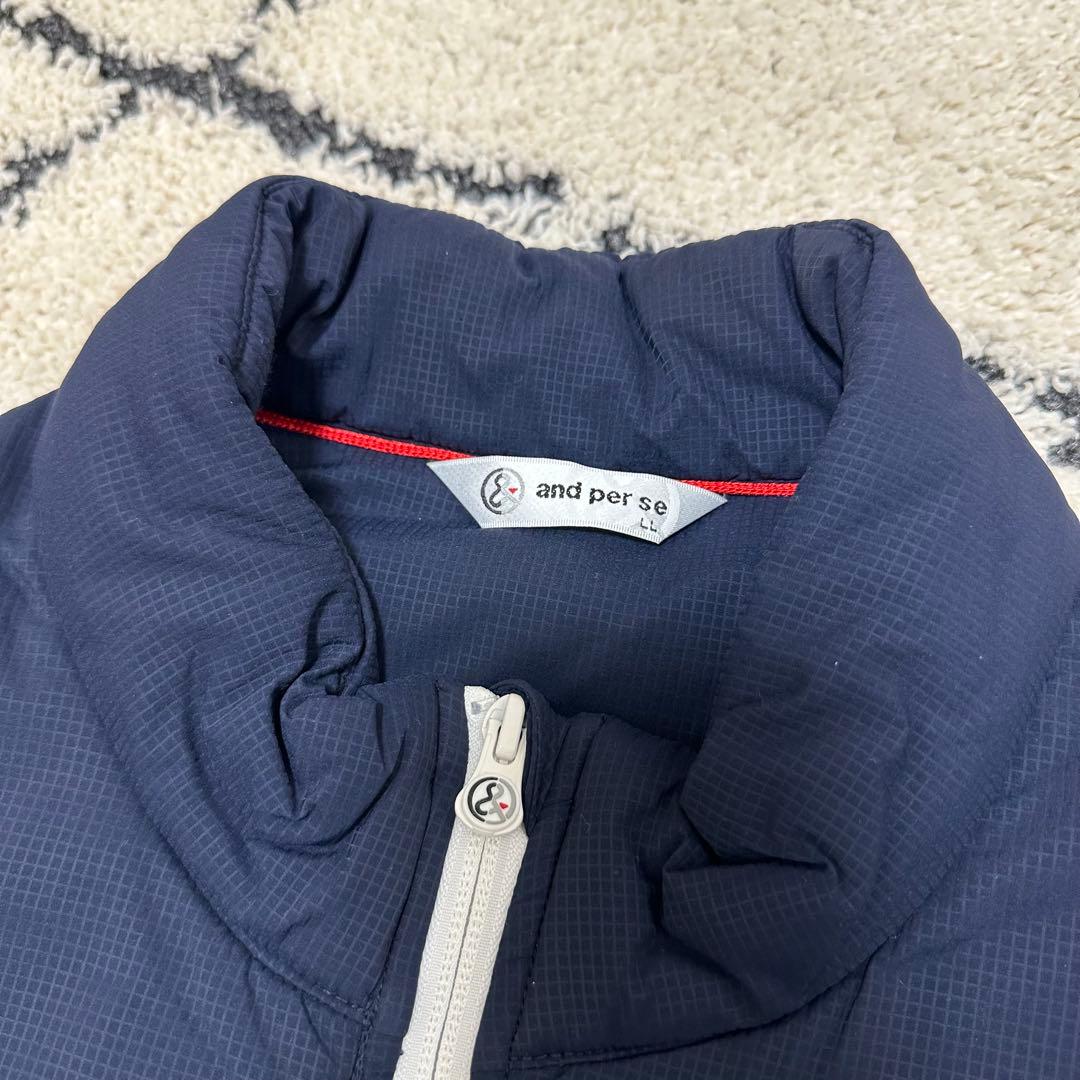 【超美品】and per se アンパスィネイビー ダウンジャケットサイズL L