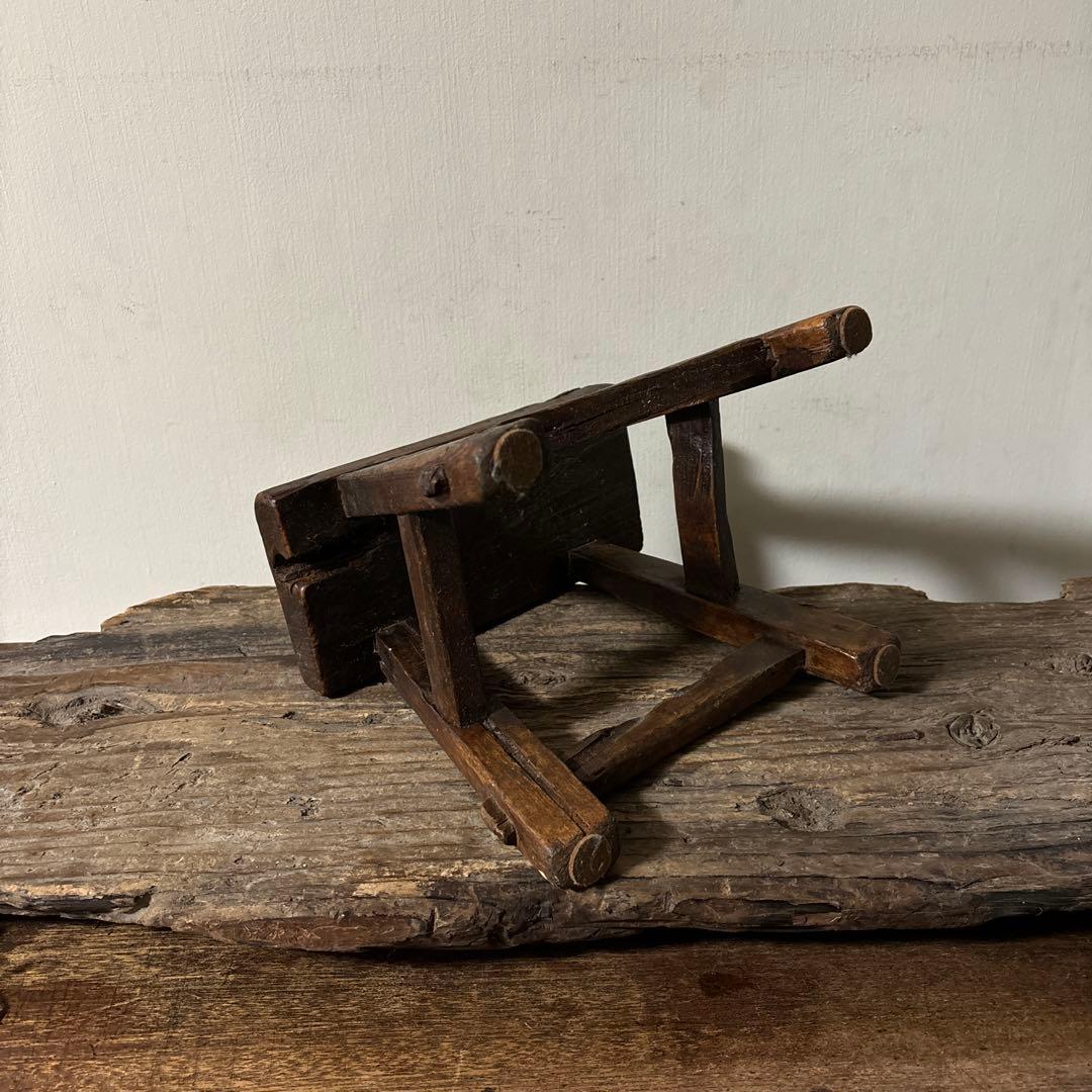 朝鮮　李朝　中国　その1 木製小さな踏み台　肘掛　花台　スツール　古民具　骨董