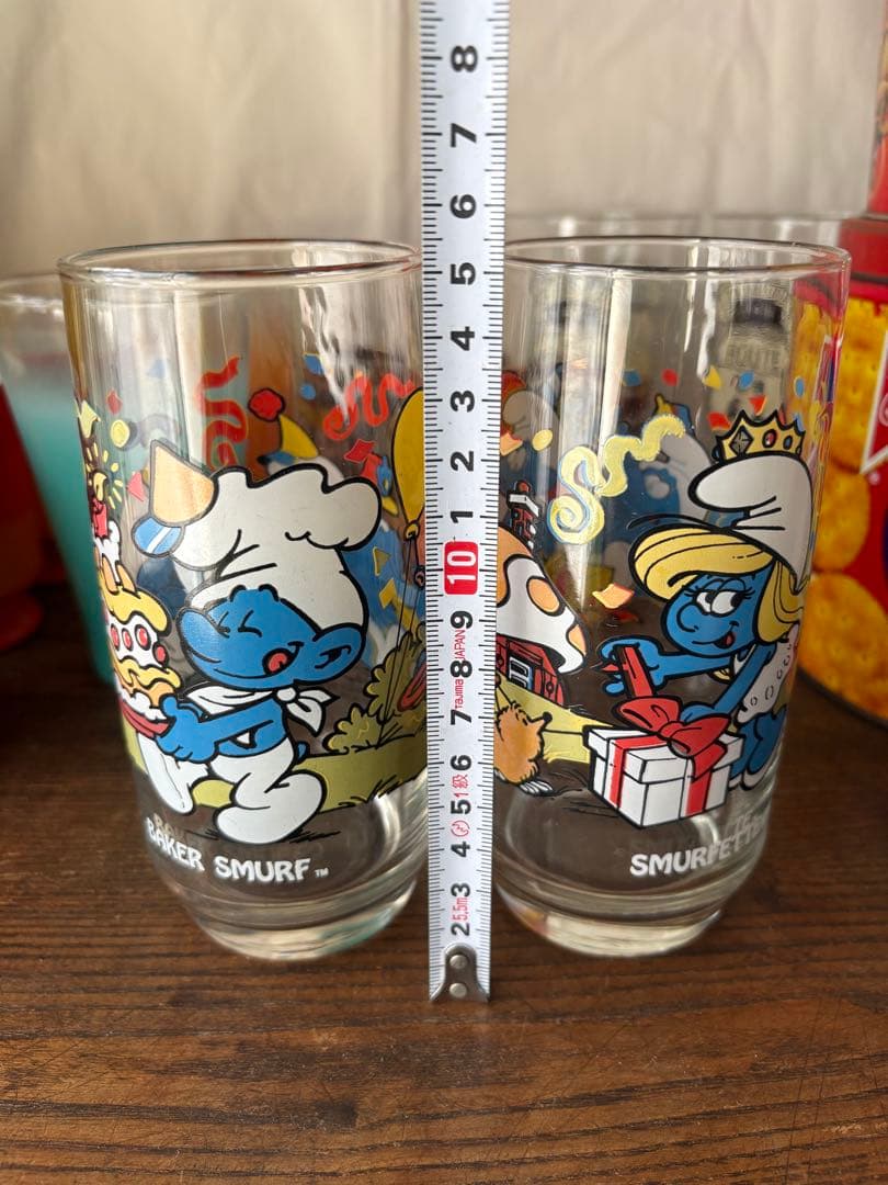 アメリカン雑貨 SMURF スマーフ 1983 ビンテージグラス 2個セット
