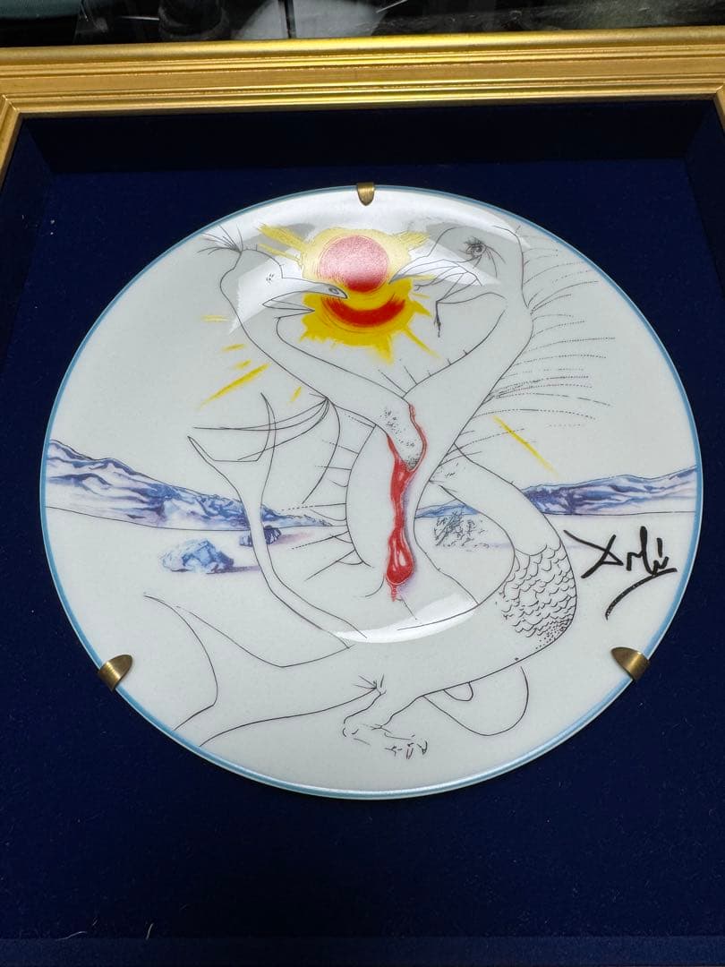 サルバドール・ダリ 限定磁器プレート 額装 リモージュ 元箱付