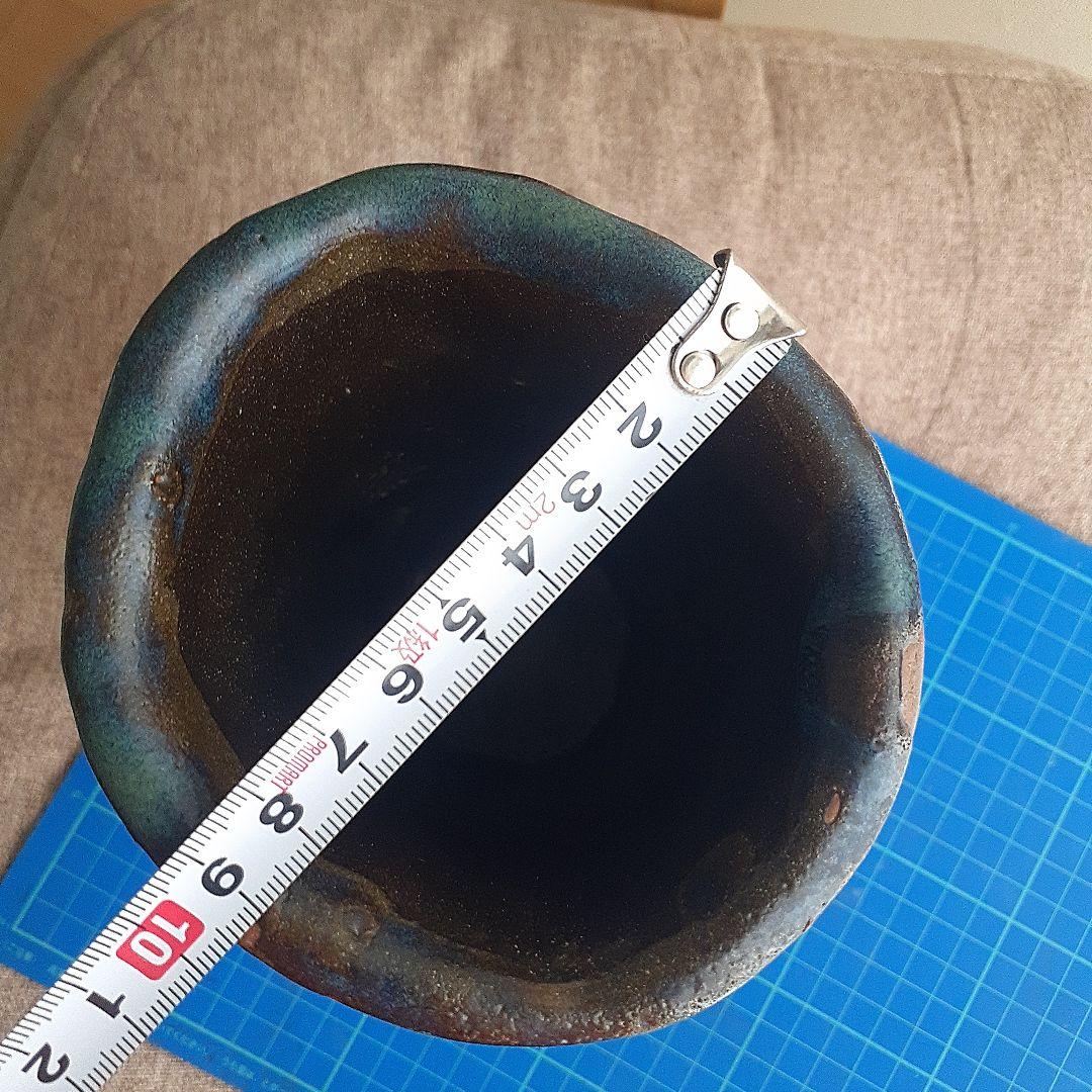 やちむん宮城須美子さん作品花瓶　珍しい絵付け