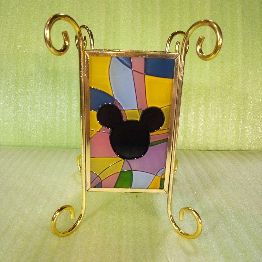 ミッキーマウス　ステンドグラス　ティーライトキャンドルホルダー　ロウソク立て