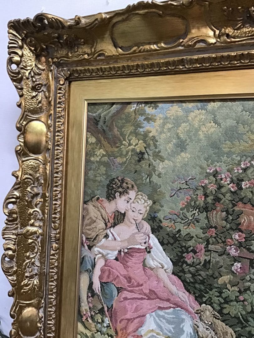 管178☆イタリア製☆ゴブラン織☆額絵☆大型