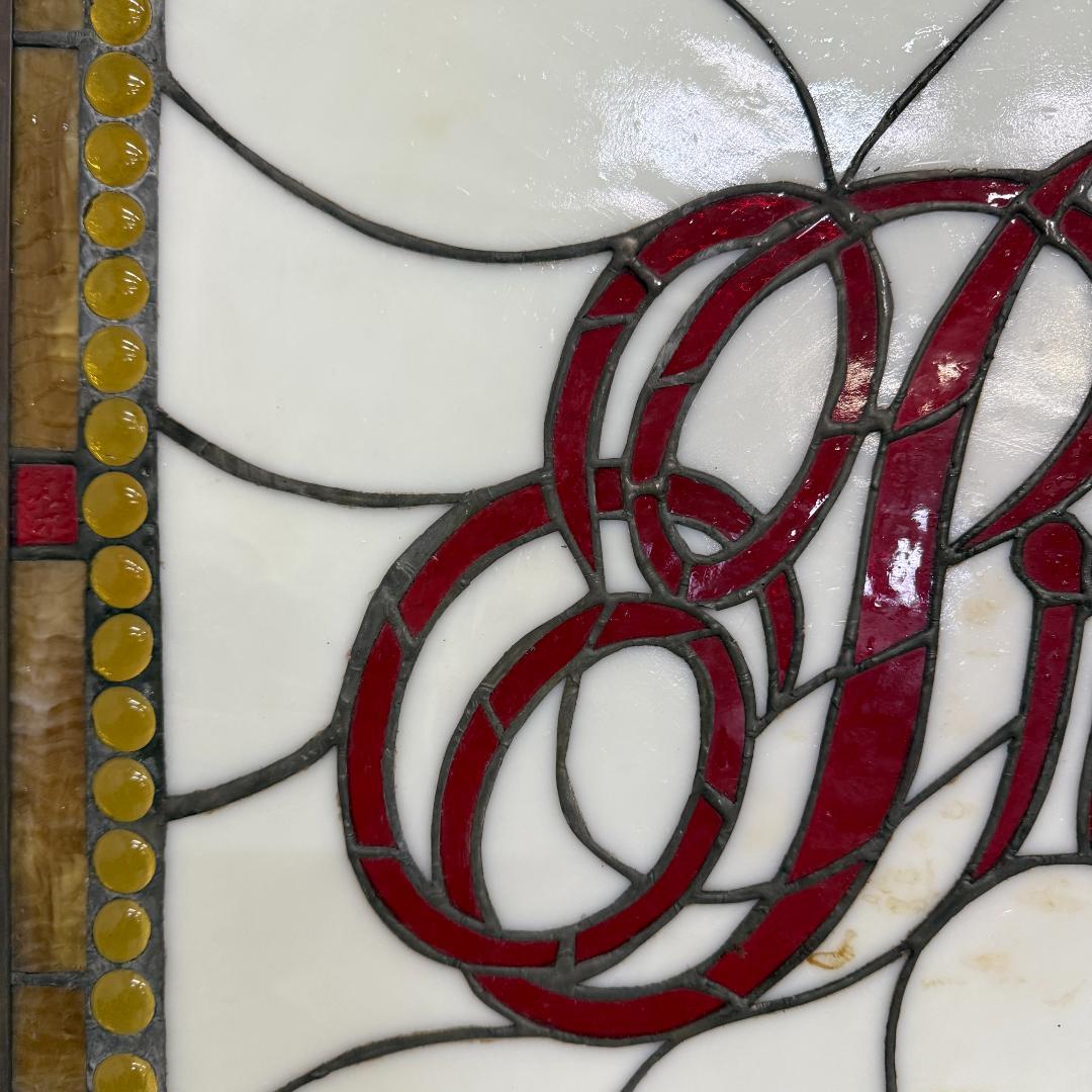 送料込み【希少】【幅67㎝】グレインベルト　特大ステンドグラス 看板 パネル