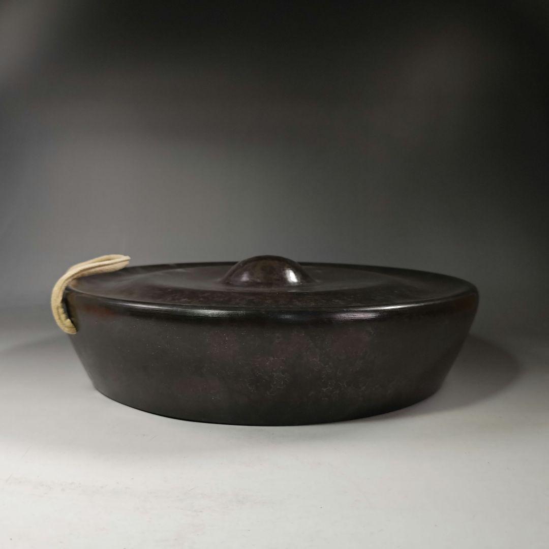 イ395 銅鑼『唐銅風炉師　藤井宗喜』『砂張銅　鳴物　銅鑼　共箱』茶道具