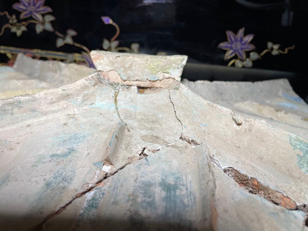 漢代陶器。漢時代。漢綠釉。約2000年。古美術。骨董品。殘品。舊家蔵出し。