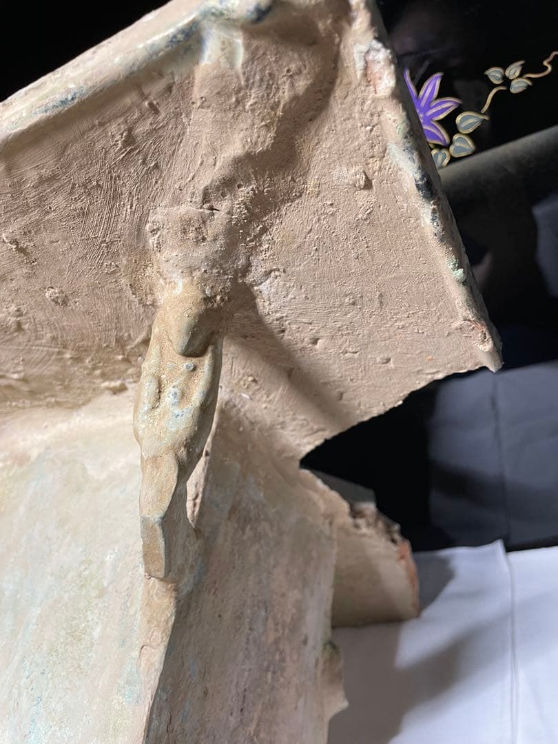 漢代陶器。漢時代。漢綠釉。約2000年。古美術。骨董品。殘品。舊家蔵出し。