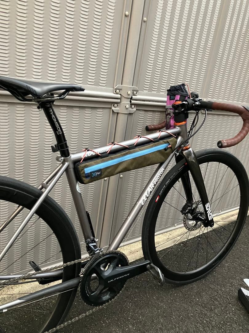 ハンドメイド　上下分割式フルフレームバッグ　X-PAC オリーブ　マルベリー