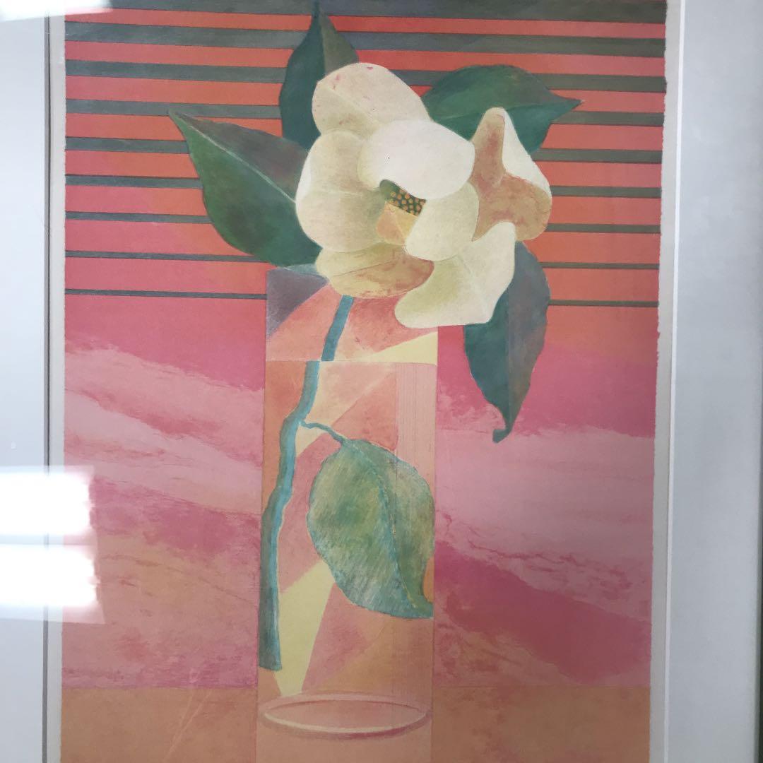 リトグラフ　一輪の花　クロード　コムレ