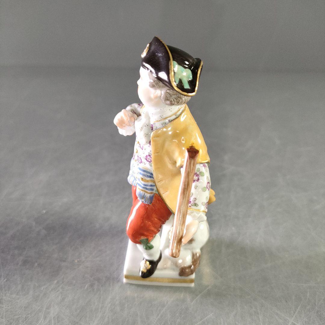 A1170-6/MEISSEN/マイセン/犬とガーデニングの少年/陶器人形/