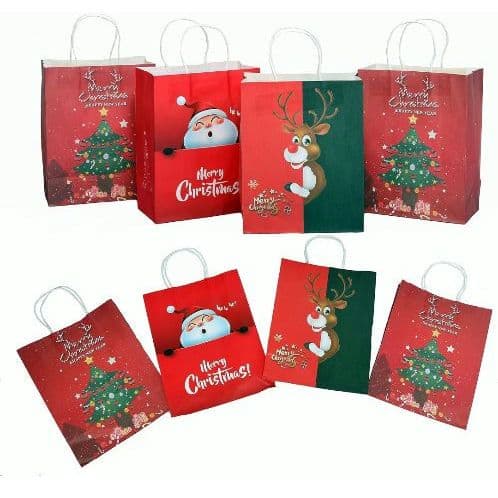 クリスマス ラッピング 袋 紙袋 12枚セット マチあり ギフトラッピング