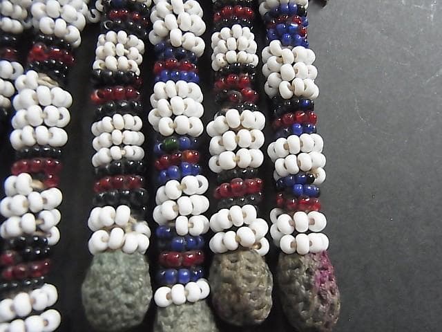 ★X1704★アンティーク　髪飾　ガラスビーズタッセル　アフガン遊牧民族