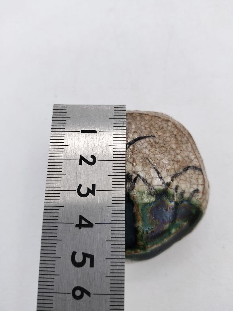 c488 香合 赤織部 山口錠鉄 木箱 茶道具 古物