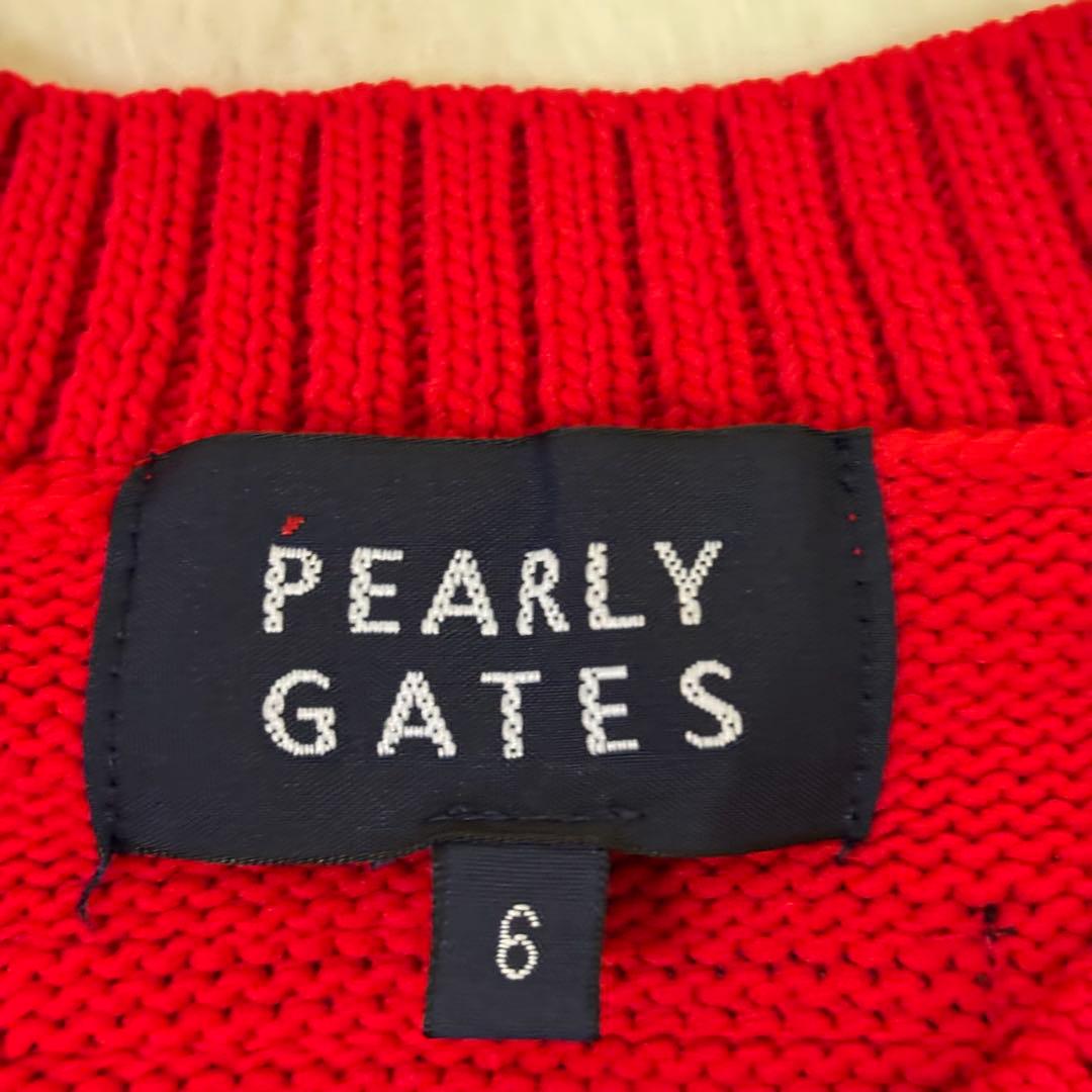 未使用級　PEARLY GATES 上田桃子　コラボ　赤 ウサギ刺繍 セーター