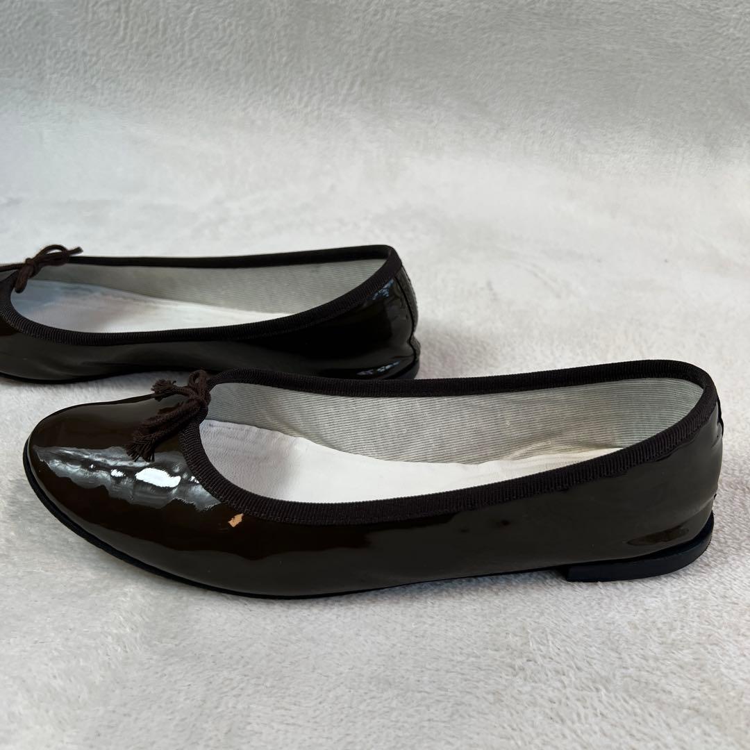 Repetto レペット バレエシューズ エナメル 茶 39