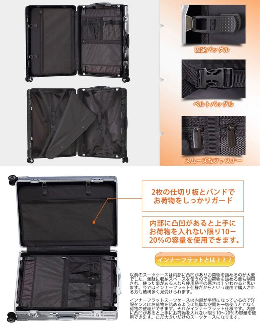 スーツケース　キャリーケース　Mサイズ(不織布カバー付き)