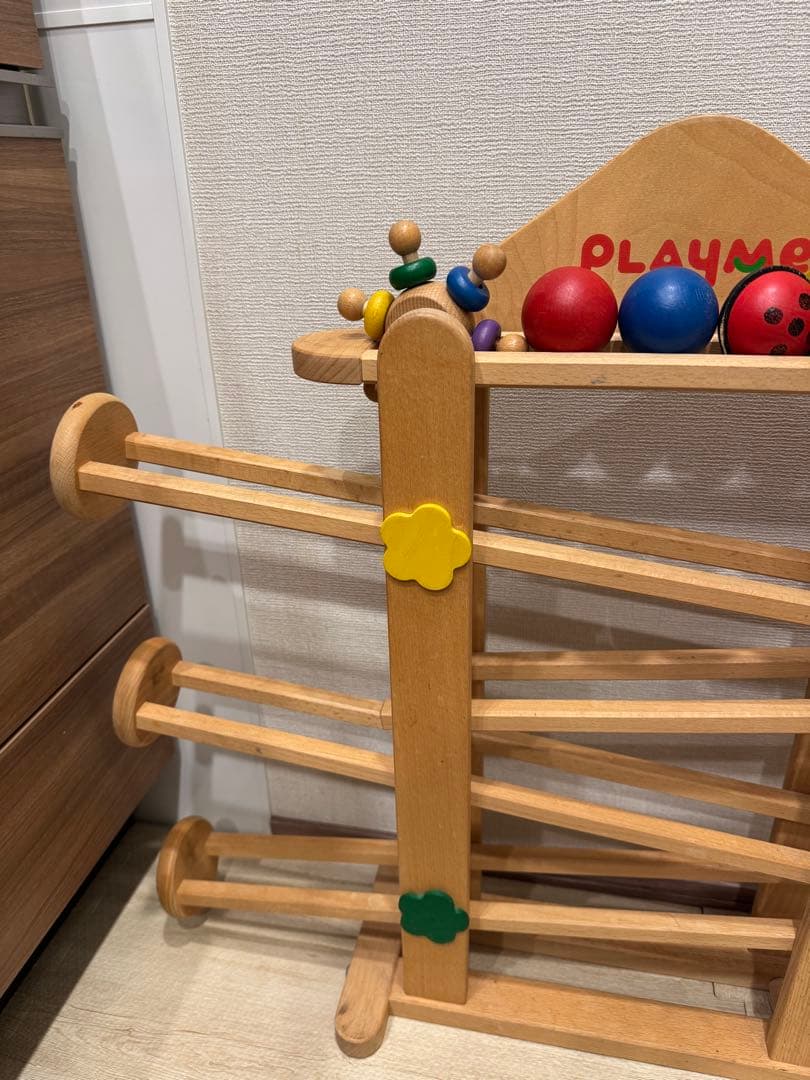 PLAYME 木製ボール転がしおもちゃプレイミートーイズ 、スロープトイ