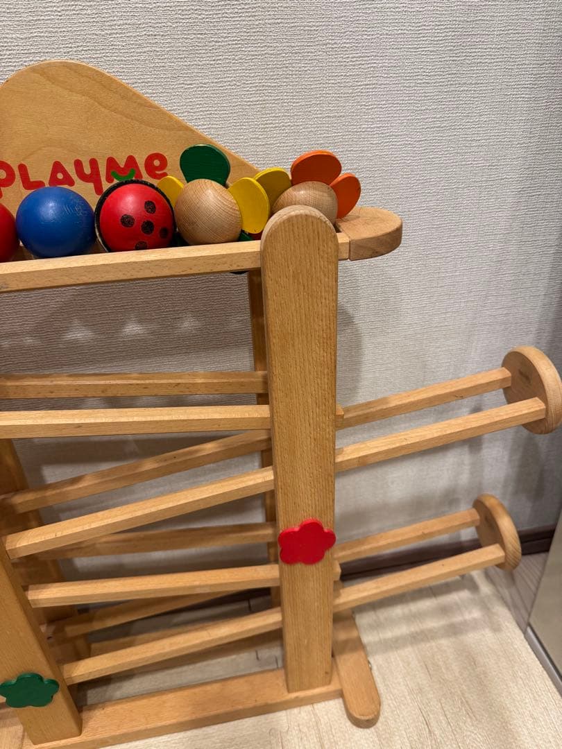 PLAYME 木製ボール転がしおもちゃプレイミートーイズ 、スロープトイ