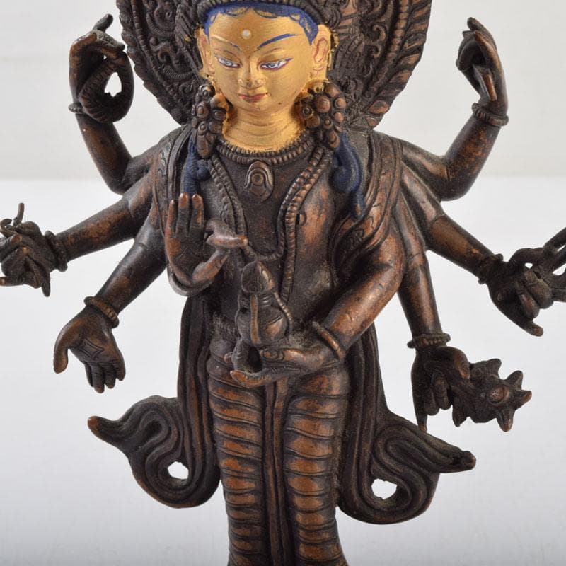 仏教美術　古銅彩色　インド神　ドゥルガー像　仏像　V　8923