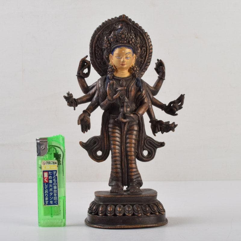 仏教美術　古銅彩色　インド神　ドゥルガー像　仏像　V　8923