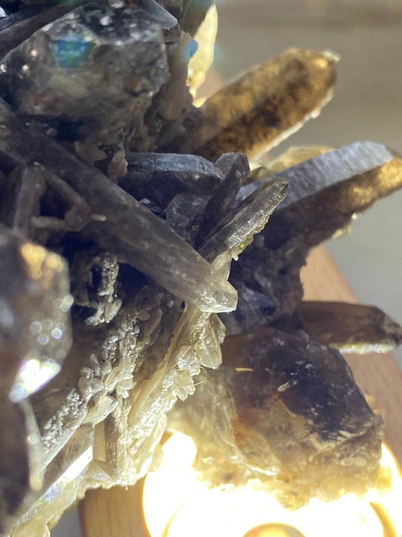 T1030-29ブラジル産水晶結晶モリオンスモーキークォーツ原石クラスター黒水晶