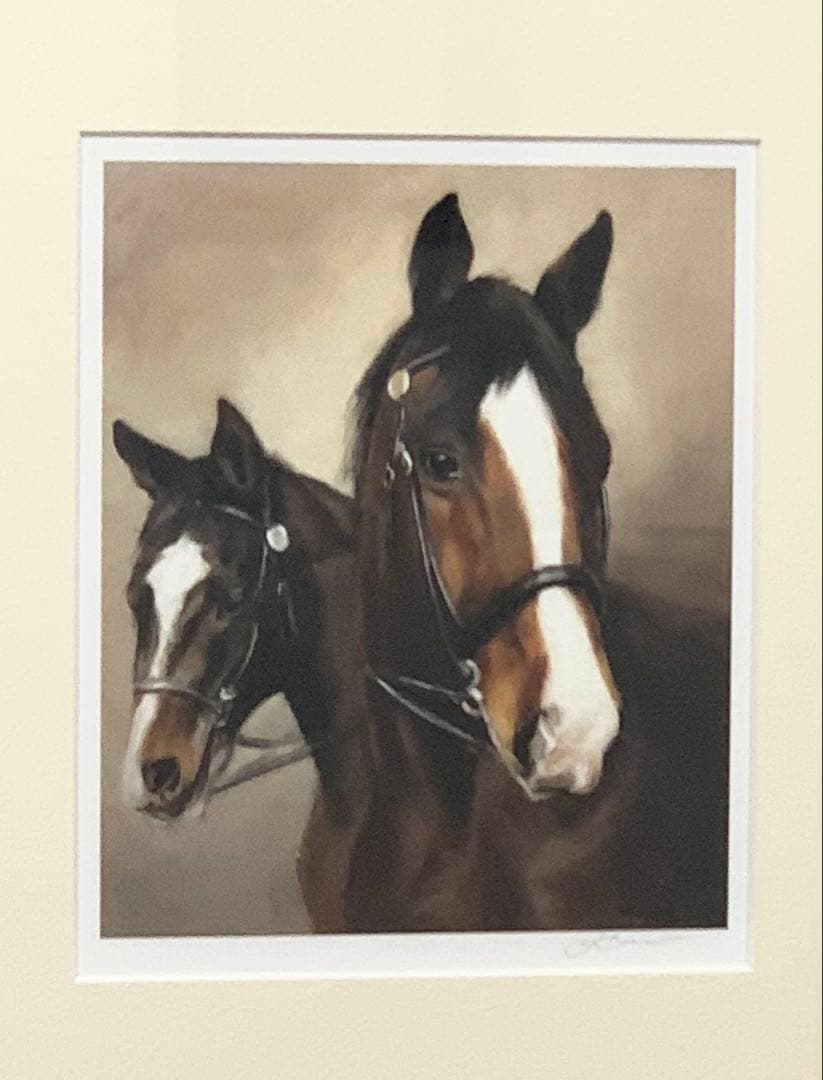 【額装アート・馬の絵】
