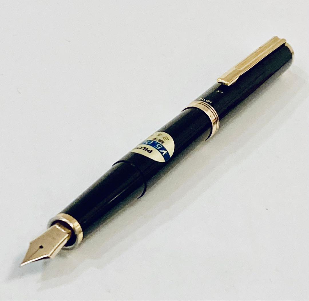 ペン先14K◆パイロット 高級万年筆 ブラックゴールドPILOT 14金 美品