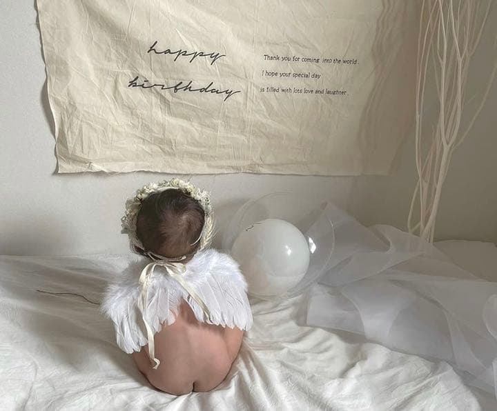 シンプルなバースデータペストリー 横 誕生日タペストリー