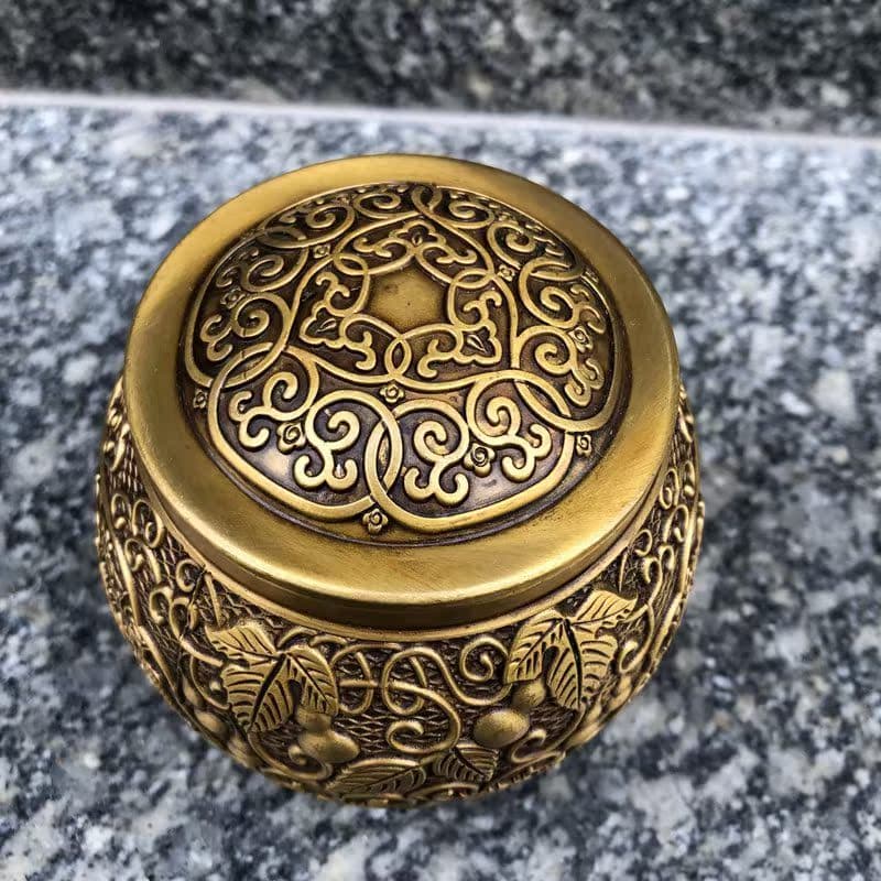 銅 細工 瓢簞龍鳳図茶壺 茶道具 香道具 装飾品 工芸品 置物