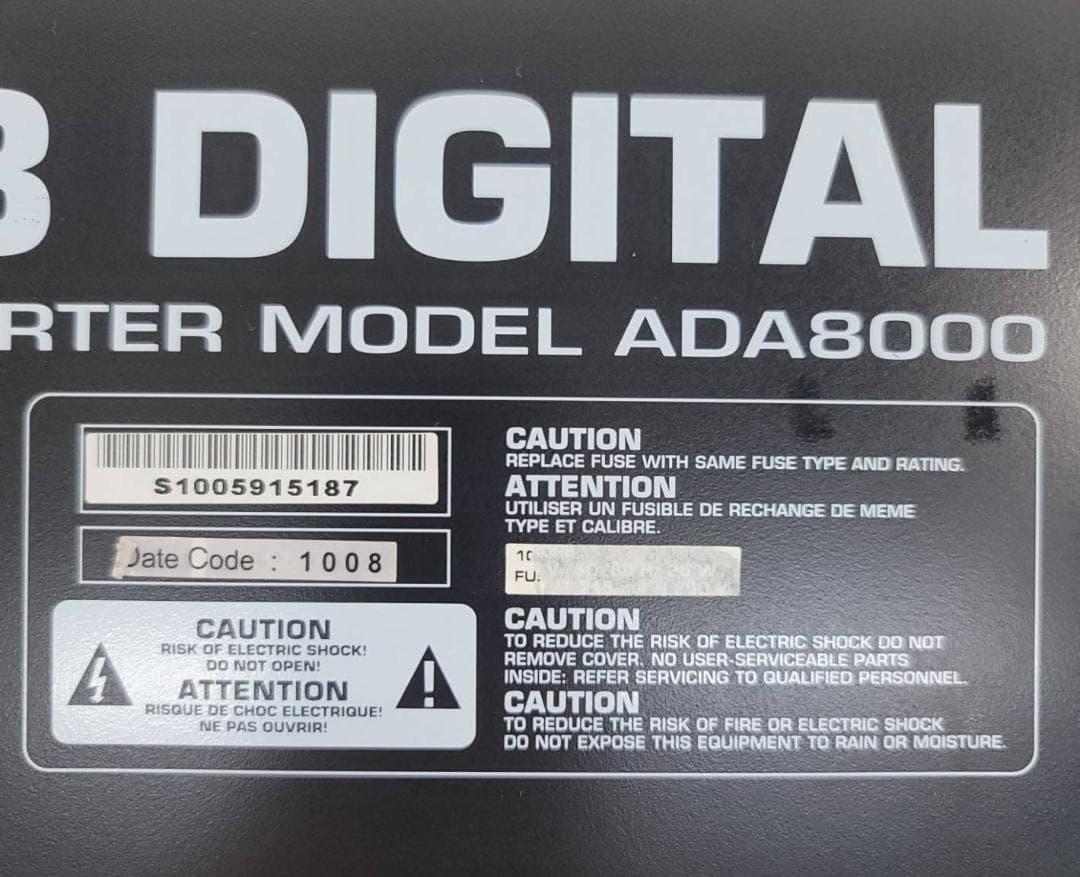 【美品】Behringer AD/DA コンバータ 8ch ADA8000 ②