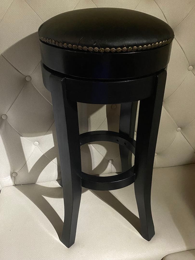 希少♦️猫脚 鋲留 ヴィンテージ ハイスツール♦️ゴシック♦️マットブラック♦️送料込