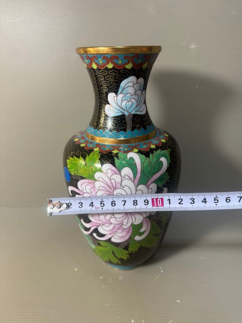 2491 七宝焼　景泰藍　琺瑯　花瓶
