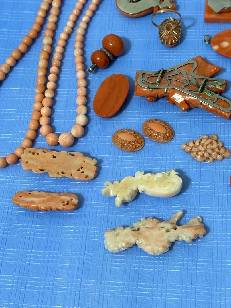 珊瑚 サンゴアクセサリー 珊瑚玉 14k金珊瑚指輪 265グラム