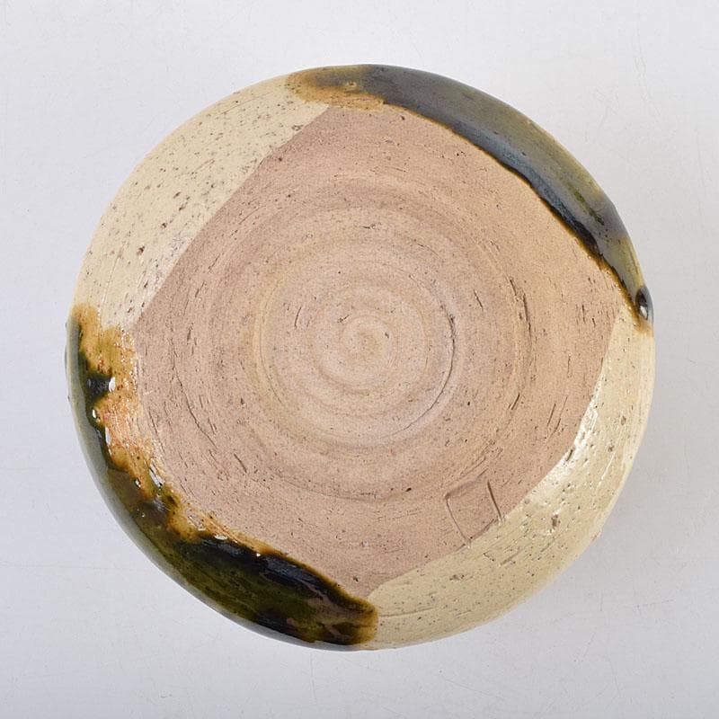 北大路魯山人作　織部焼　青織部　茶碗　黒田陶々庵極め箱　M　R9447