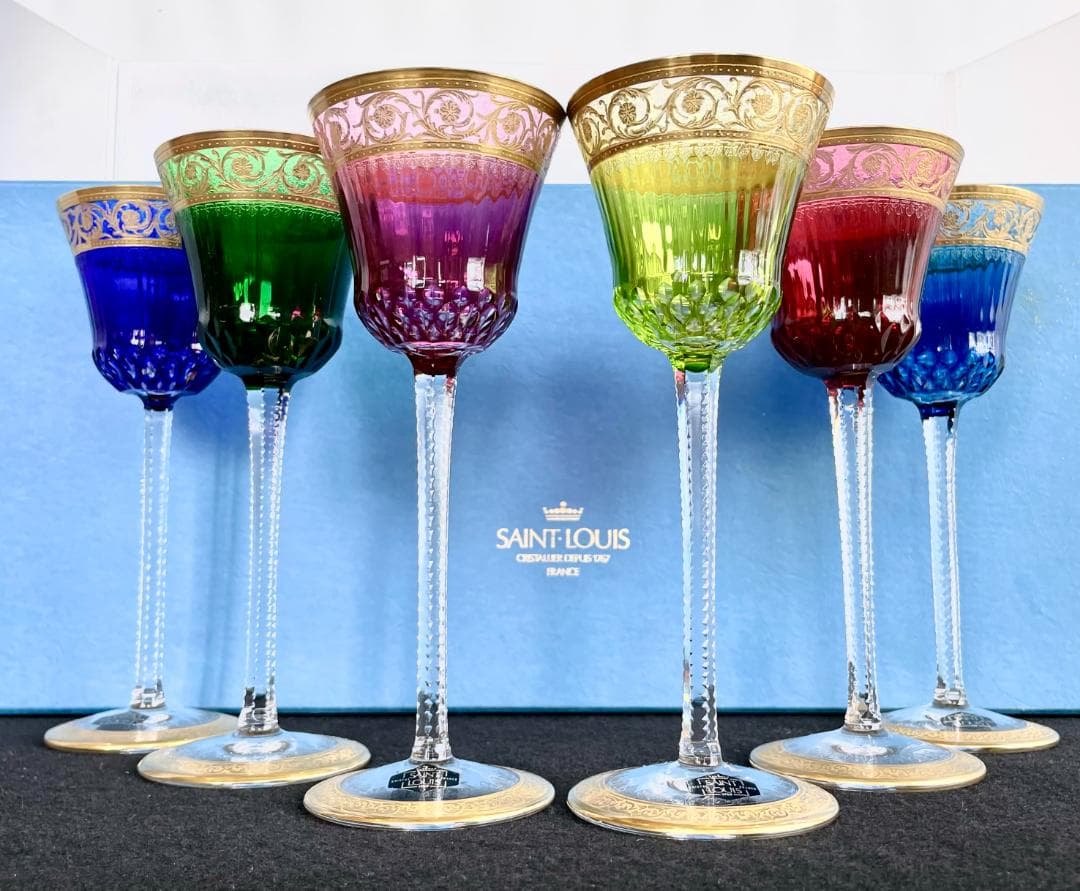 希少 フランス サンルイ シスル ティスル ホック ワイン グラス 新品 24K