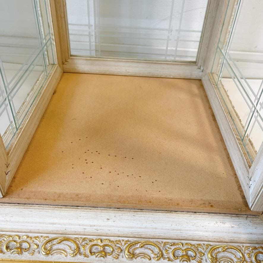 【イタリア製】金彩装飾 キュリオケース ガラスキャビネット アンティーク調