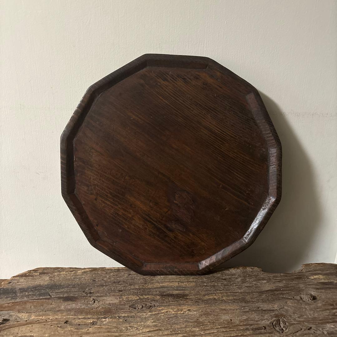 李朝十二角膳天板その66 盆.古道具.骨董品.韓国骨董. Antique.酒器盆