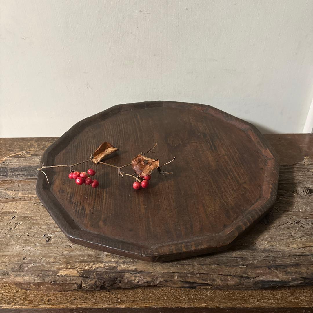 李朝十二角膳天板その66 盆.古道具.骨董品.韓国骨董. Antique.酒器盆