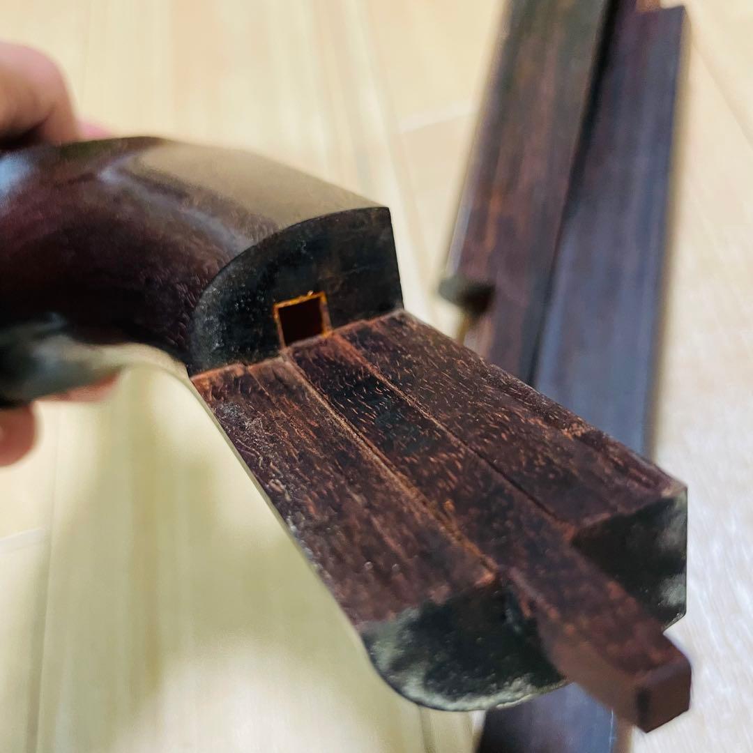 津軽三味線　紅木　金細　現状品