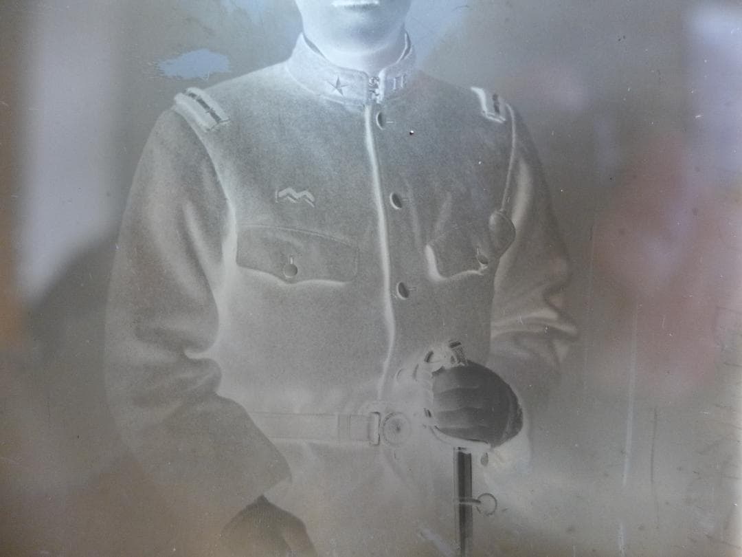 珍品　時代物　戦前　上海事変頃？陸軍　新野部隊通信隊員？　ガラス乾板3点　ネガ