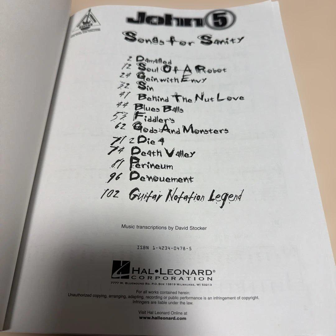 【廃盤•絶版】John 5 CD ギタースコア セット【 Lee参加