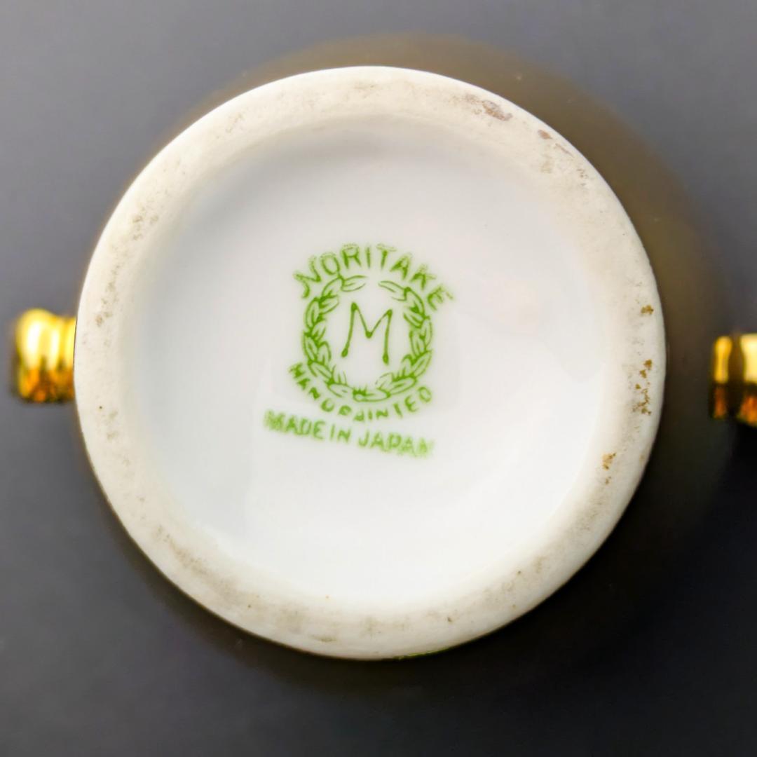 ノリタケ森村組 Mリース 金彩花瓶ミニ 1911-1920年代 双耳 輸出品