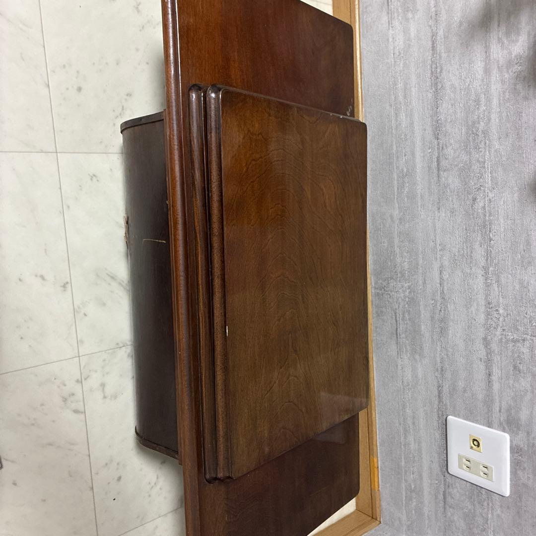 木製クラシック座卓 天板のみ　ミシン収納付き※取り外し予定