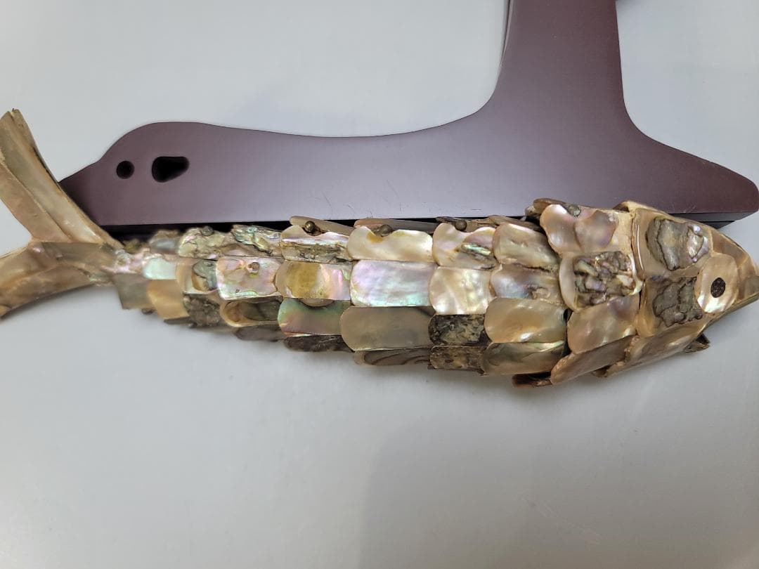 螺鈿 貝細工 自在 魚 時代物 骨董品