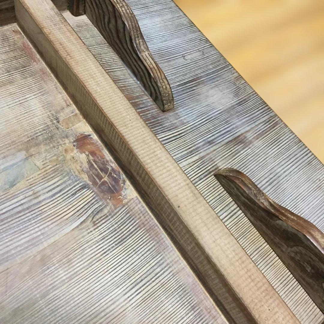 アンティーク木製座卓テーブル 約106×72.5×32 厚み3.3　引取値引可