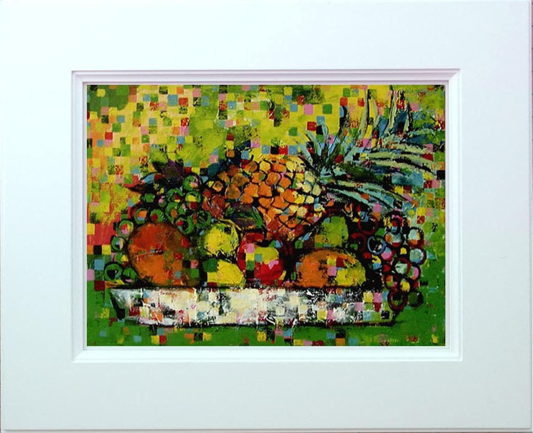 油絵 菅家令子 絵 絵画 インテリア uF6-061103 果物 静物