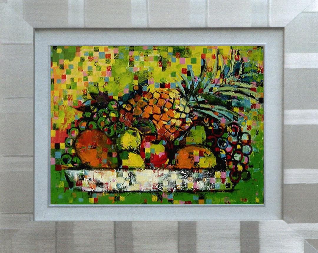 油絵 菅家令子 絵 絵画 インテリア uF6-061103 果物 静物