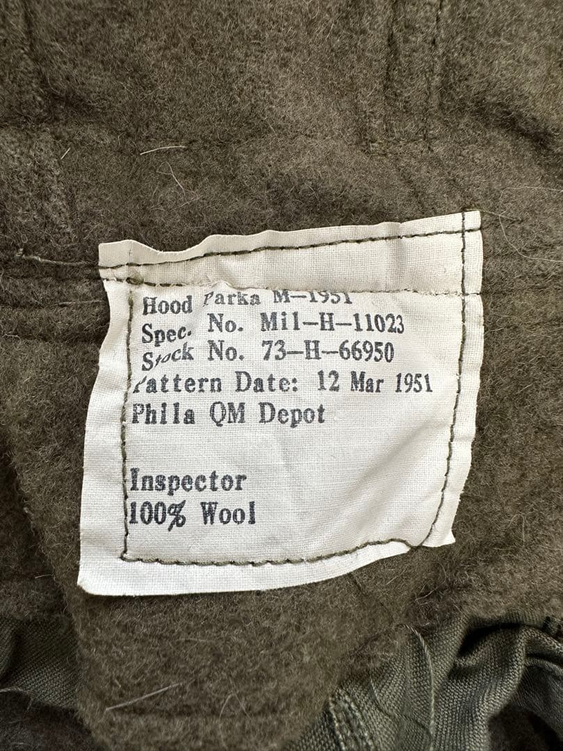 M-51 モッズコート用フード　ワイヤー折れ